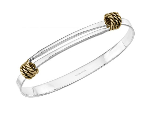Ed Levin Knot-i-cal Signature Sterling Silver Bracelet with Gold Accents
