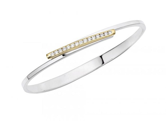 Ed Levin Bling Swing Sterling Silver, Gold and Diamond Bracelet