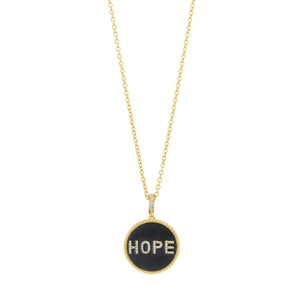 Freida Rothman Black & Gold Hope Double Sided Pave Necklace