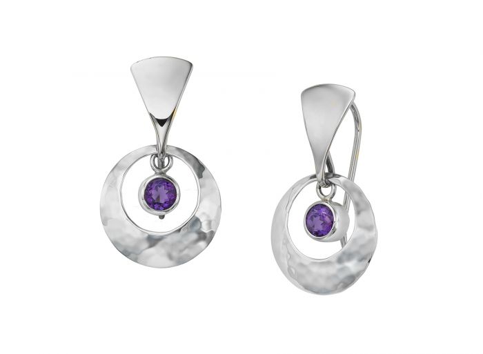Ed Levin Sterling Silver & Amethyst Solace Earrings
