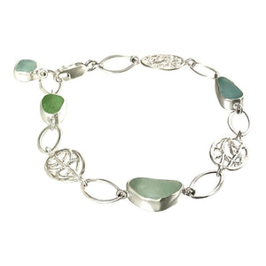 Oceano Sea Glass Coral Cameo Link bracelet