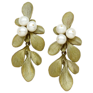 Silver Seasons Barberry Pearl Drop Post Earrings