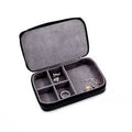 BeyBerk Black Leather Multi Compartment Jewelry Box