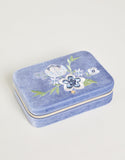 Spartina Embroidered Blue XL Jewelry Travel Case