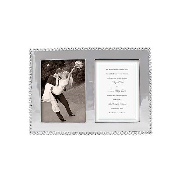 Mariposa Pearled 5x7 Double Frame