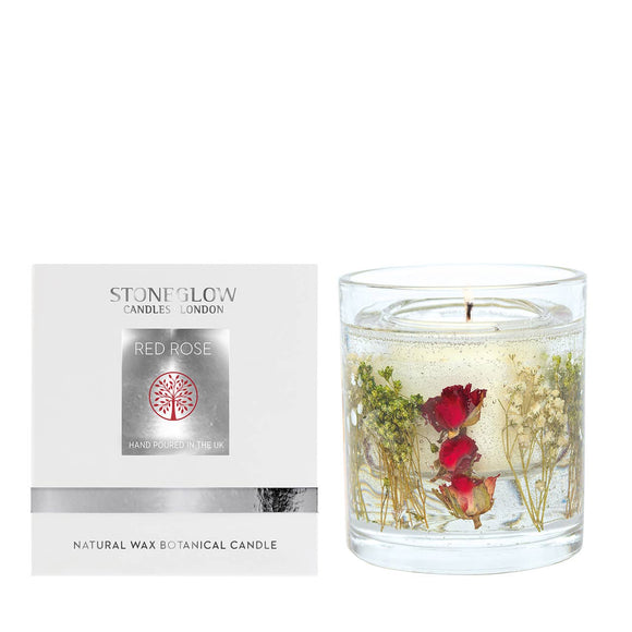 StoneGlow Red Rose Natural Wax Gel Candle