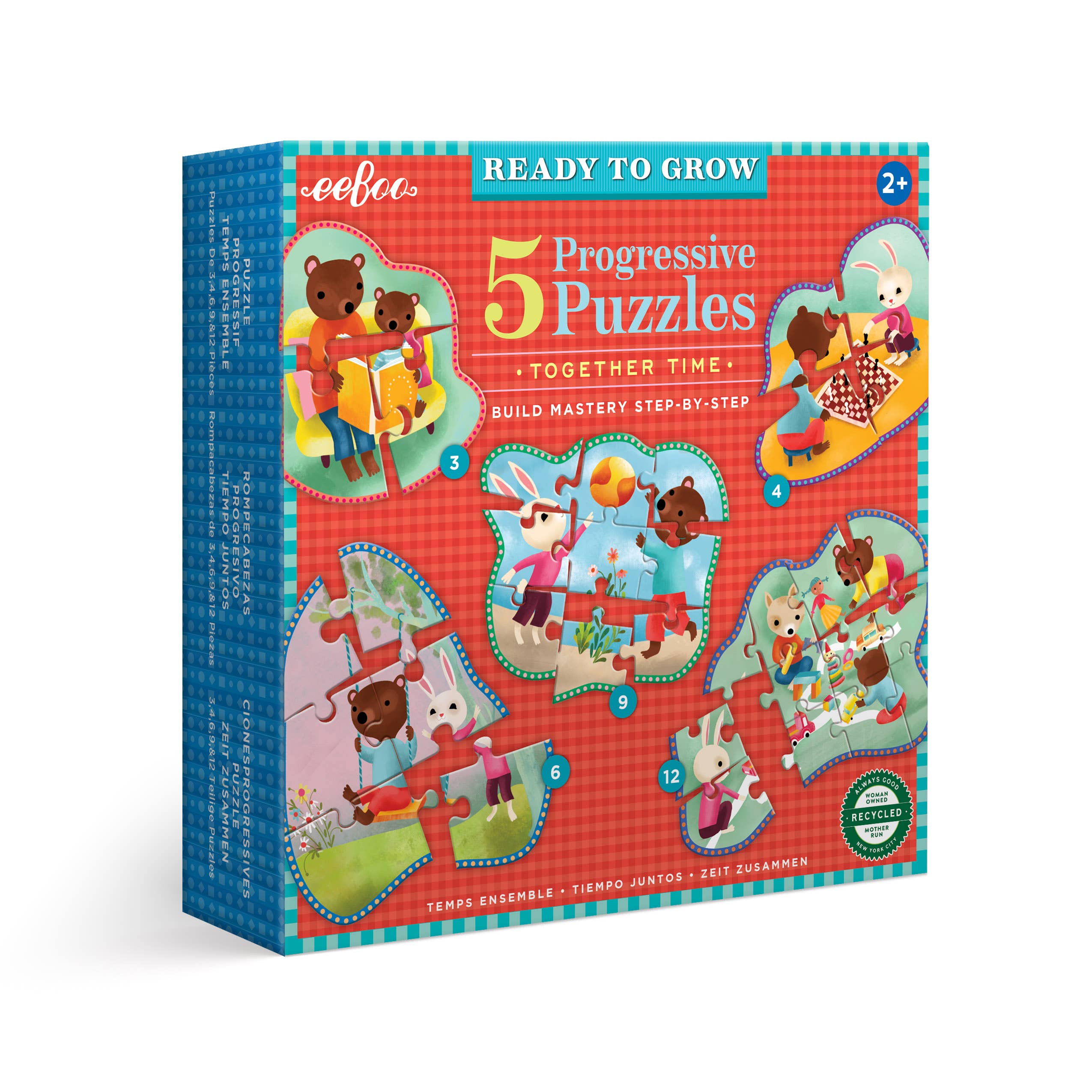 Eeboo Ready to Grow-Together Time Progressive Puzzle