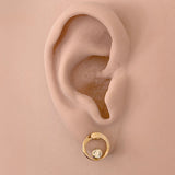 Tom Kruskal Gold and Diamond Loop Earrings