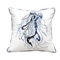 Rightside Design Blue Jellyfish Embroidered Indoor/Outdoor Pillow