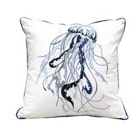 Rightside Design Blue Jellyfish Embroidered Indoor/Outdoor Pillow