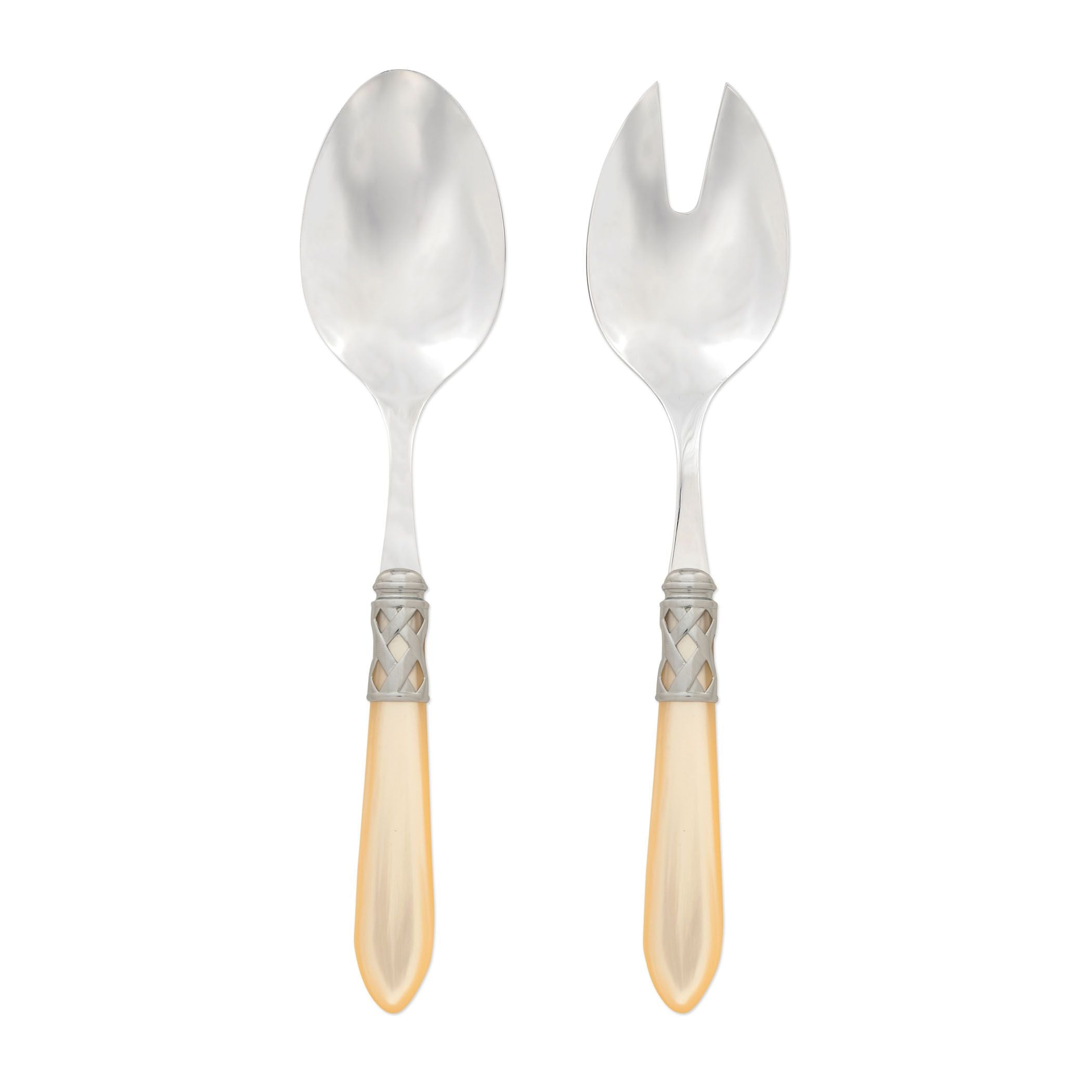 Vietri Aladdin Antique Ivory Salad Server Set