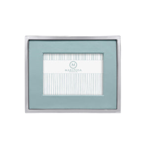 Mariposa Teal Leather 5x7 with Metal Border Frame