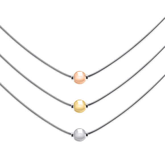 Cape Cod Necklace with Smooth Gold Ball