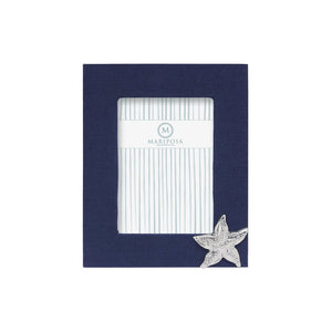 Mariposa Navy Blue Linen Frame with Starfish
