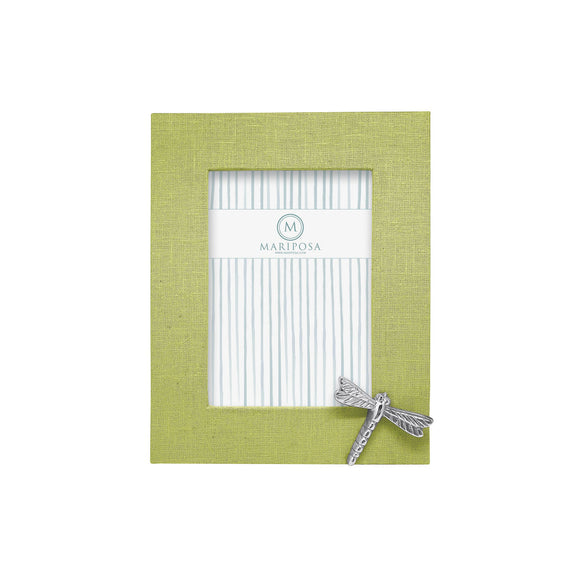 Mariposa Spring Green Linen with Dragonfly Frame