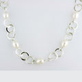 Tom Kruskal  Silver Pearl Circle Chain Necklace