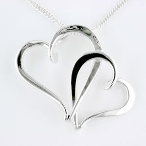 Tom Kruskal Silver Kissing Hearts  Pendant