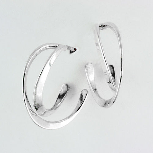 Tom Kruskal Double Hoop Sterling Silver Earrings