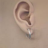 Tom Kruskal Double Hoop Sterling Silver Earrings