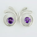 Tom Kruskal Four Curl Sterling Silver Earrings with Blue Topaz