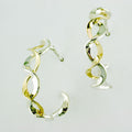 Tom Kruskal Double Ruffle Gold and Silver Earrings