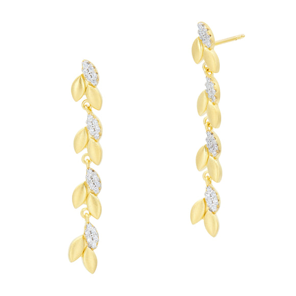 Freida Rothman Sparkling Petals Linear Earrings final sale