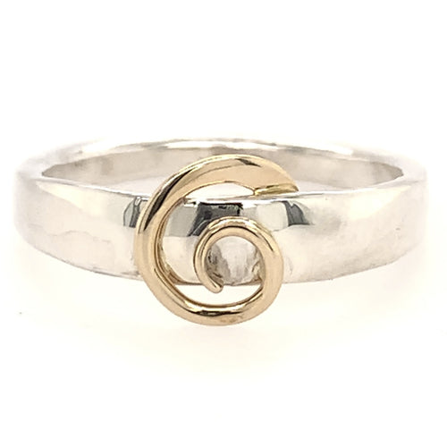 Tom Kruskal Gold and Silver Nautilus Ring