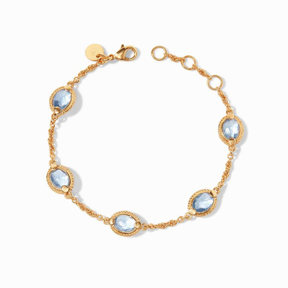 Julie Vos Calypso Delicate Bracelet Chalcedony Blue