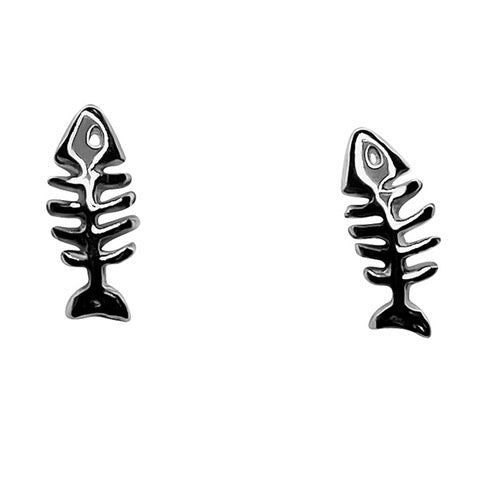 East Wind Tiny Fish Silver Earrings