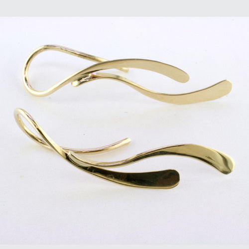 Tom Kruskal Dancing Water Gold Earrings