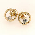 Tom Kruskal Golden Ring Diamond Stud Earrings