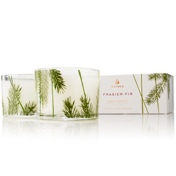 Thymes Frasier Fir Aromatic Candle Set Pine Needle Design