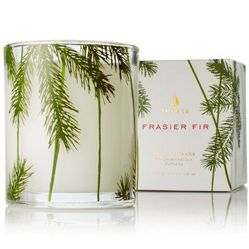 Thymes Frasier Fir Poured Candle Pine Needle Design