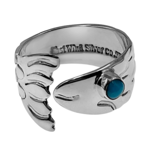 East Wind   Fish Ring with a turquoise eye