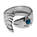 East Wind Fish Ring with turquoise eye