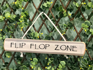 On Cape Time "Flip Flop Zone" Rope Sign