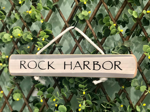 On Cape Time "Rock Harbor" Rope Sign