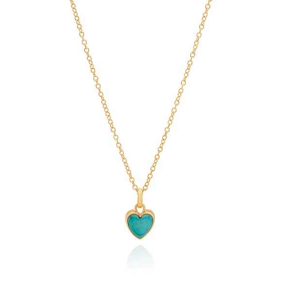 Anna Beck Turquoise Heart Gold Necklace