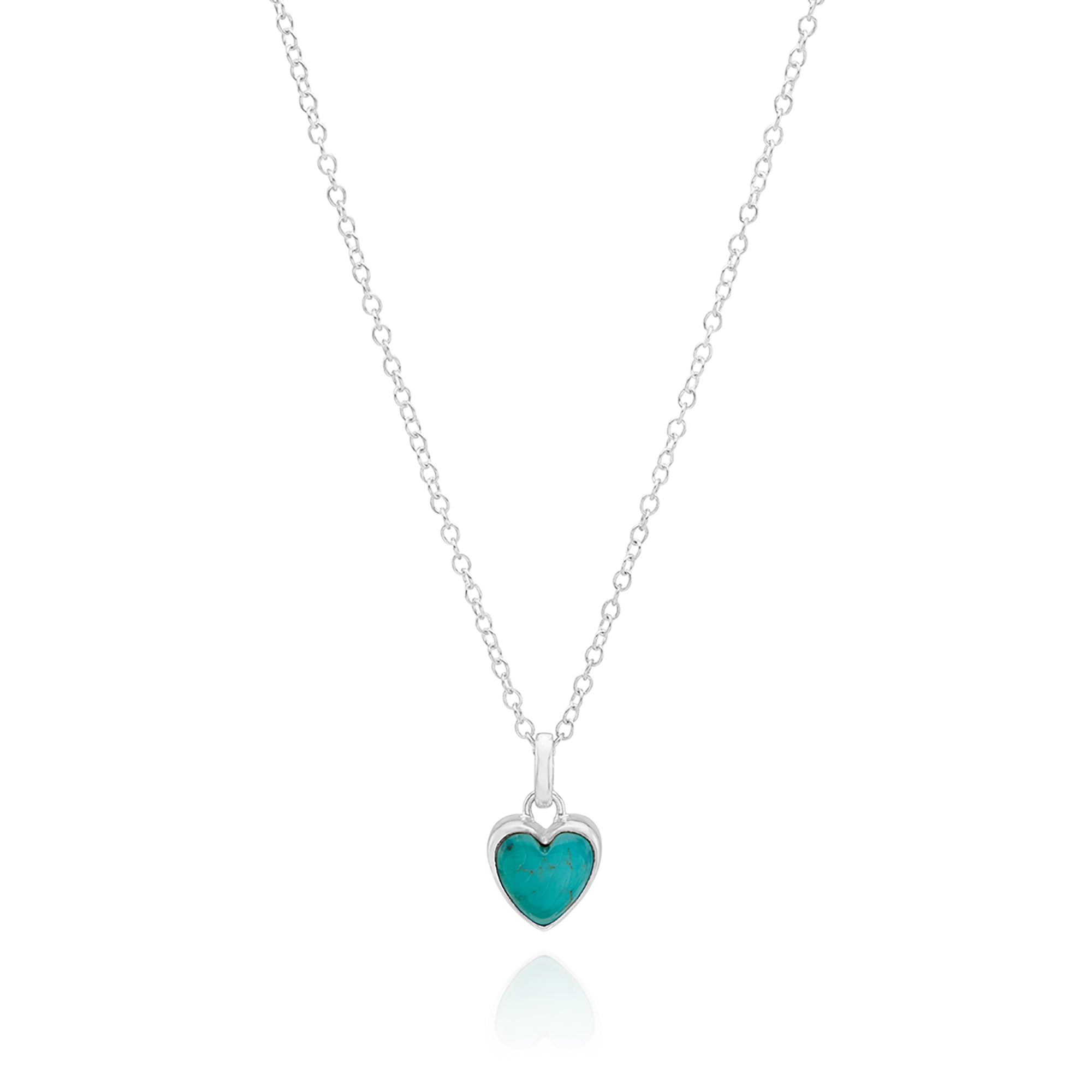 Anna Beck Small Turquoise Silver Heart Necklace