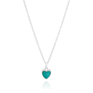 Anna Beck Small Turquoise Silver Heart Necklace