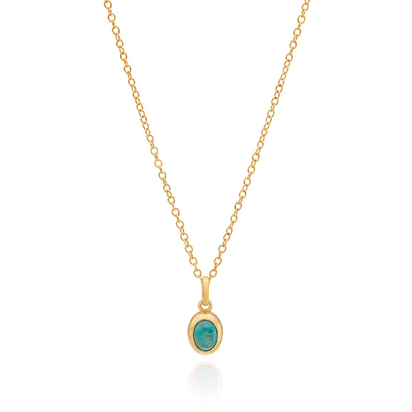Anna Beck Small Oval Turquoise Pendant Necklace