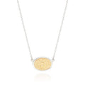 Anna Beck Silver and Gold Smooth Rim Oval Necklace