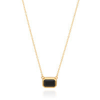 Anna Beck Gold & Black Onyx Rectangle Necklace