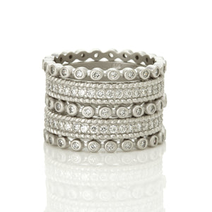 Freida Rothman Classic Set of 5 Eternity/Beaded Rings