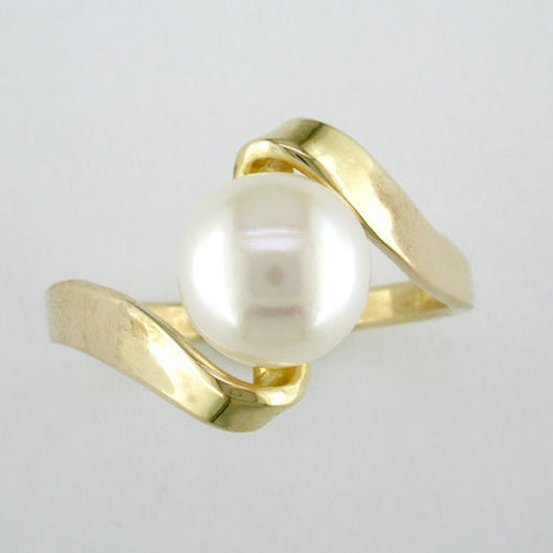 Tom Kruskal Gold And Pearl Folds Ring