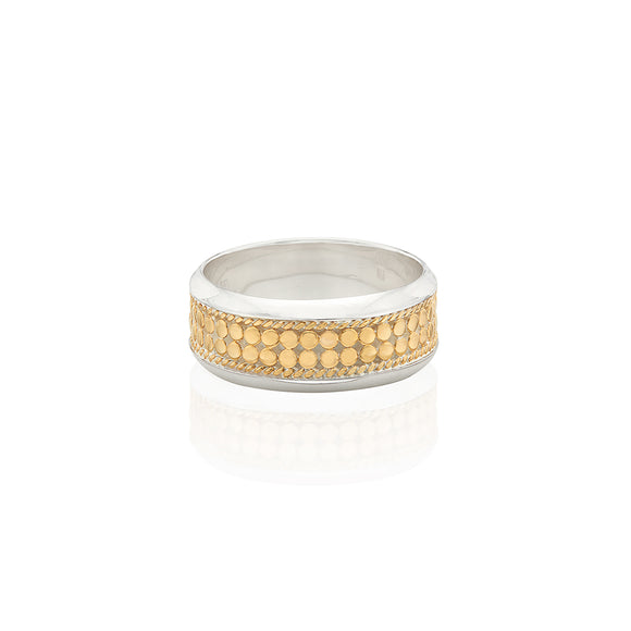 Anna Beck Classic Wide Band Stacking Ring in Silver and Gold