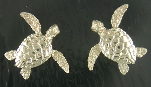 Steven Douglas Gold Sea Turtle Stud Earrings