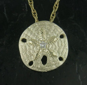 Steven Douglas Gold Sand Dollar Pendant with diamond