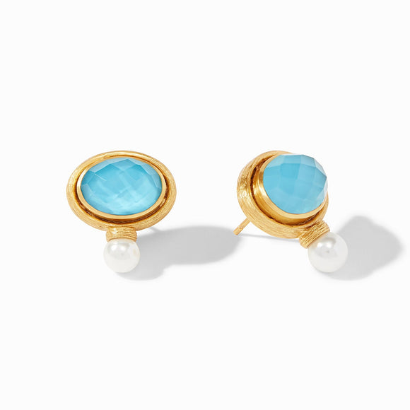 Julie Vos Simone Iridescent Pacific Blue Earrings