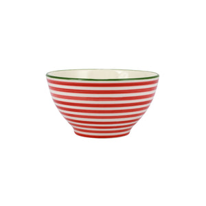 Vietri Mistletoe Stripe Cereal Bowl